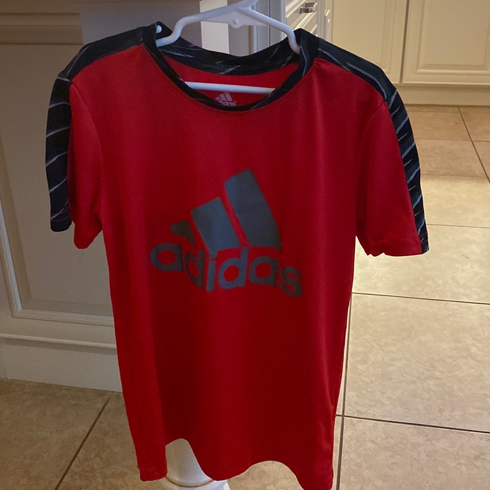 Boys red adidas shirt. Size 8